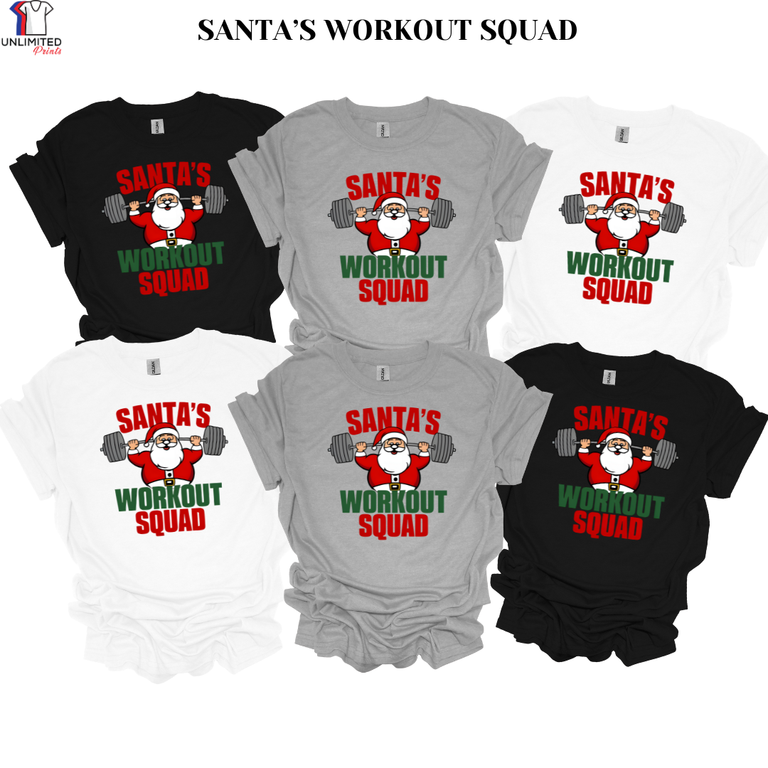 Santa's Workout Squad Soft style Cotton Shirt