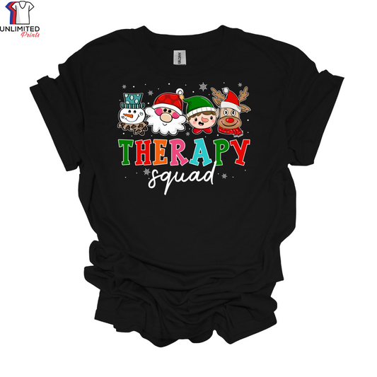 Christmas Therapy Squad Soft style Cotton Shirt